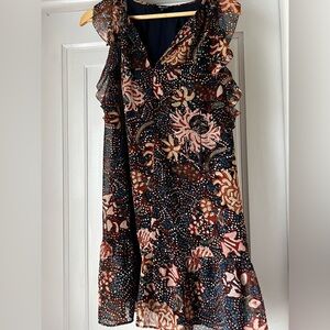 Madewell Lily Ruffle Dress in Sea Floral Multi